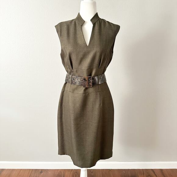 Antonio Melani Herringbone Woven Sleeveless Dress & Snake Belt women’s size 10 - Picture 1 of 14
